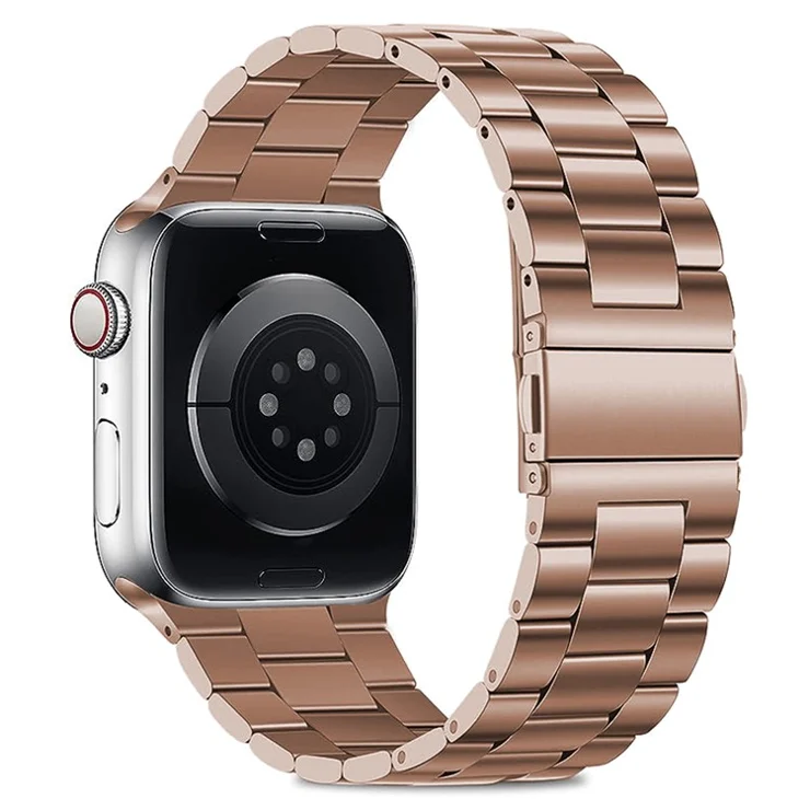 KALEBOL Watch Band For Apple Watch Series 10 42mm / 9 8 7 41mm / 6 5 4 SE (2022) SE (2023) SE 40mm / 3 2 1 38mm Stainless Steel Strap - Retro Gold