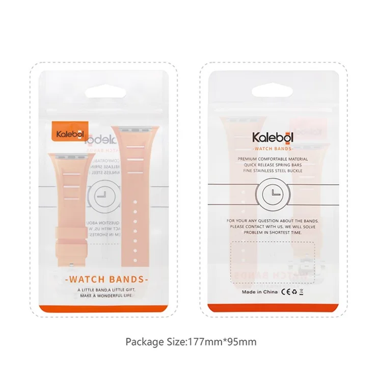 KALEBOL For Apple Watch 10 46mm / Ultra 2 / Ultra 49mm / 9 8 7 45mm / SE (2023) SE (2022) SE 6 5 4 44mm / 3 2 1 42mm Watch Band - Black / Black Buckle