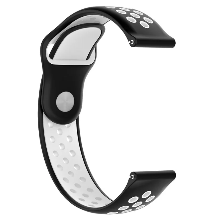 KALEBOL KLB-SSGJ-004 For Samsung Gear Sport / Samsung Gear S2 Classic Silicone Strap 20mm Buckle Watchband - Black / White