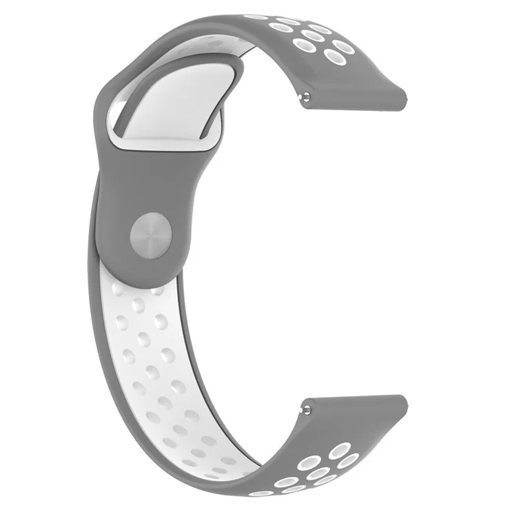 KALEBOL KLB-SSGJ-004 For Samsung Gear Sport / Samsung Gear S2 Classic Silicone Strap 20mm Buckle Watchband - Grey / White
