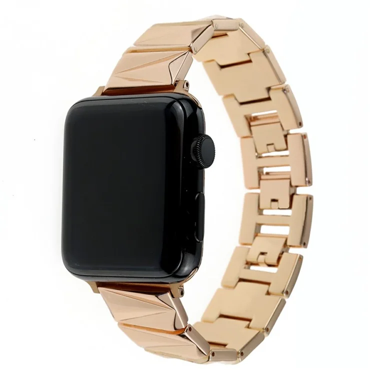 Watch Band for Apple Watch Series 10 42mm / 9 8 7 41mm / SE (2023) SE (2022) SE 6 5 4 40mm / 3 2 1 38mm Aluminium Alloy Metal Strap - Rose Gold