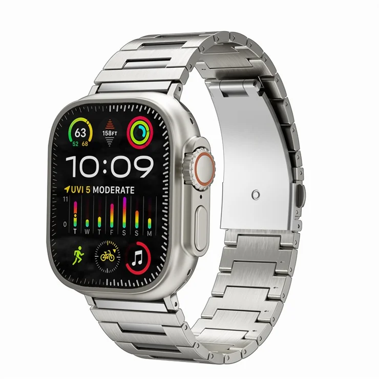 Titanium Alloy Strap for Apple Watch Series 10 42mm / 9 8 7 41mm / 6 5 4 SE SE (2022) SE (2023) 40mm / 3 2 1 38mm Silver Band