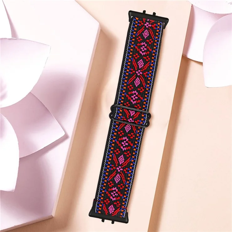 For Samsung Galaxy Fit3 SM-R390 Elastic Wrist Band Pattern Design Watch Strap (Black Buckle) - 15