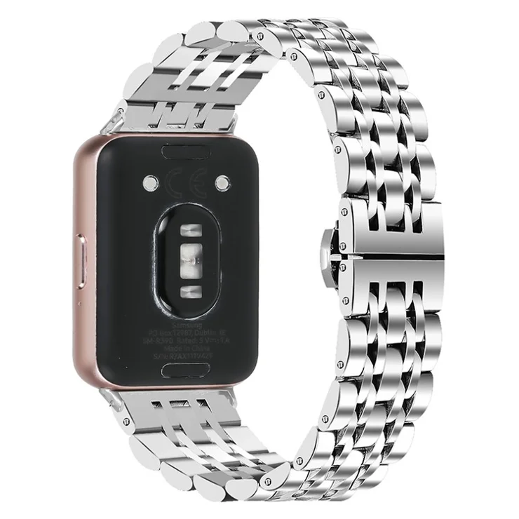 For Samsung Galaxy Fit3 SM-R390 Wrist Watch Band Stainless Steel Strap Replacement - Silver