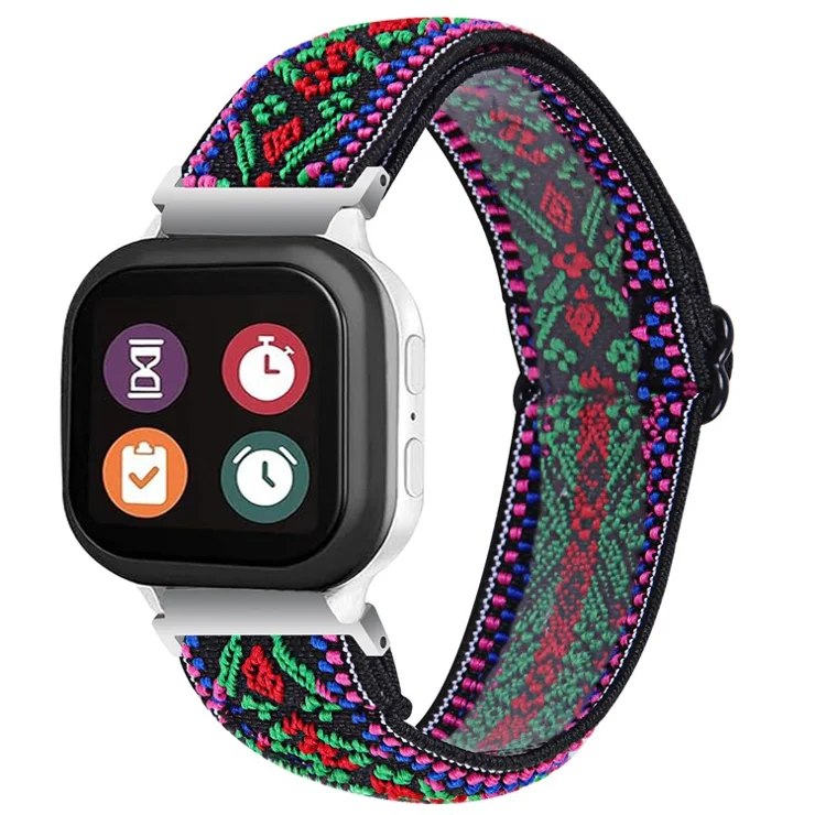 For Verizon Gizmo Watch 3 Elastic Jacquard Fabric Watch Strap Replacement - 16