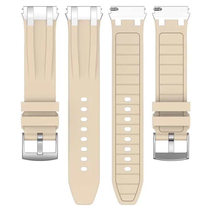For Huawei / Samsung 22mm Universal Smartwatch Strap Silicone Replacement Band - Beige