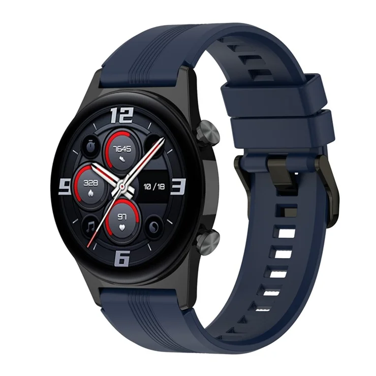 For Honor Watch GS 4 Soft Silicone Watch Strap 22mm Replacement Watch Band - Midnight Blue