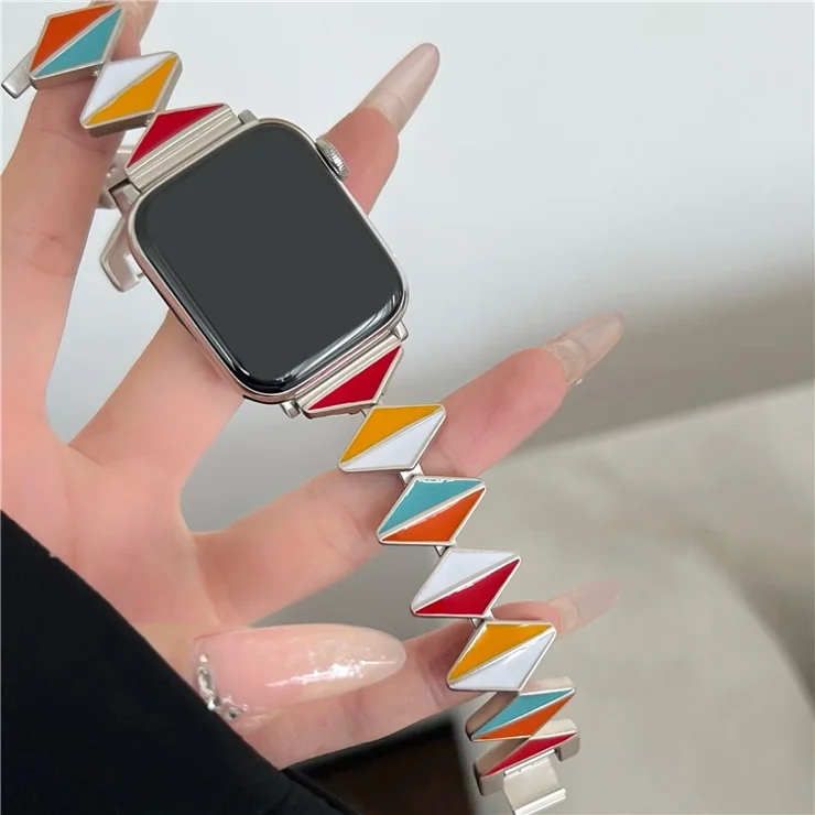 Watch Band For Apple Watch Series 10 42mm / 9 8 7 41mm / 6 5 4 SE (2022) SE (2023) SE 40mm / 3 2 1 38mm Zinc Alloy Epoxy Strap - Multi-Color / Starlight Buckle