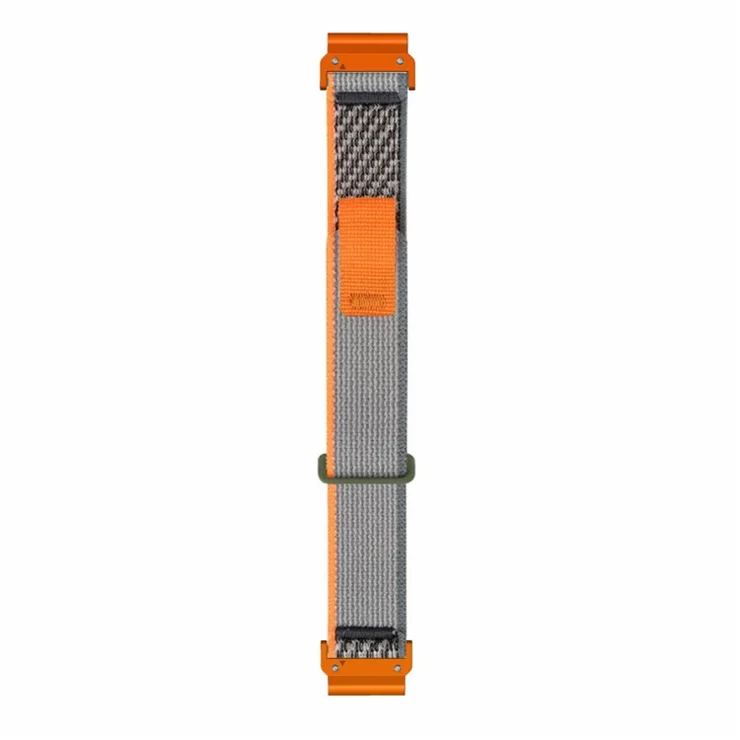 For Coros Vertix 2 / Garmin Fenix 7X / 6X / 5X 26mm Trail Loop Nylon Band Soft Watch Strap - Orange / Grey+Orange