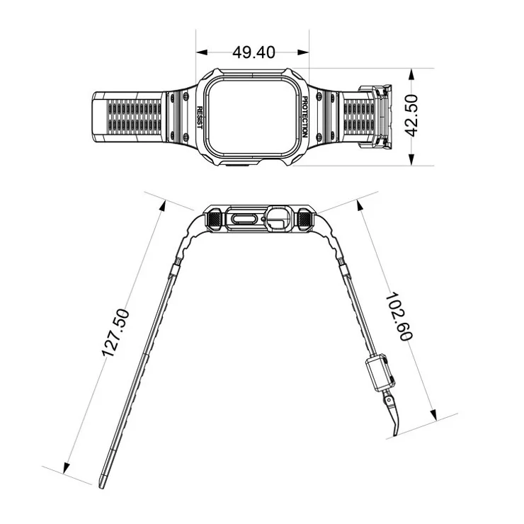 For Apple Watch Series 9 / 8 / 7 41mm / SE (2023) / SE (2022) / SE 6 5 4 40mm TPU Watch Strap with Case - Transparent Purple