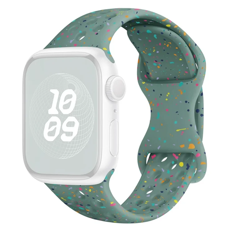 For Apple Watch Series 10 42mm / 9 8 7 41mm / SE (2023) SE (2022) SE 6 5 4 40mm / 3 2 1 38mm Wrist Strap Watch Band - Green