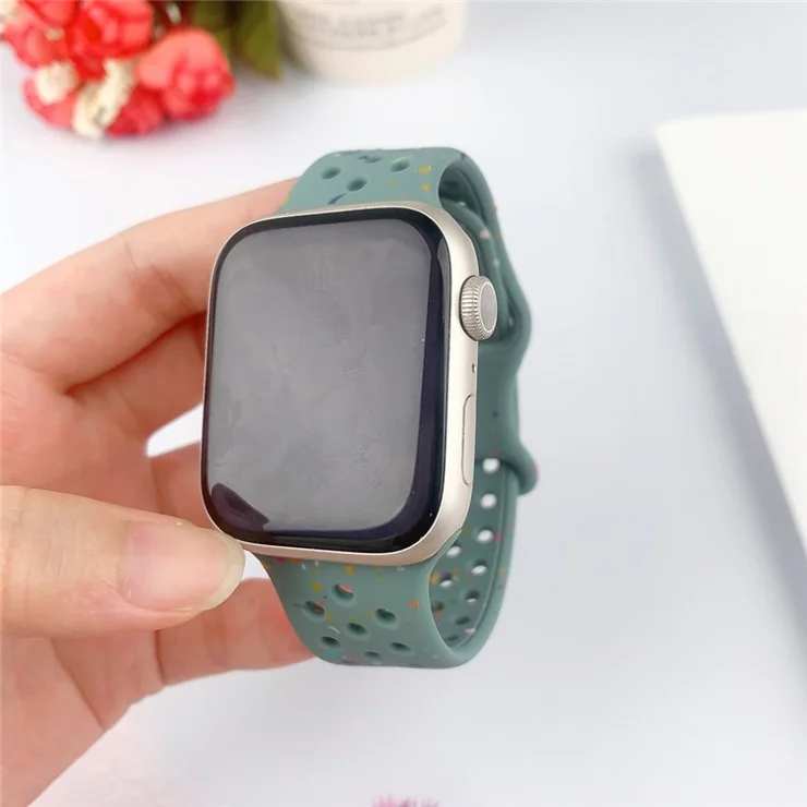 For Apple Watch Series 10 42mm / 9 8 7 41mm / SE (2023) SE (2022) SE 6 5 4 40mm / 3 2 1 38mm Wrist Strap Watch Band - Green