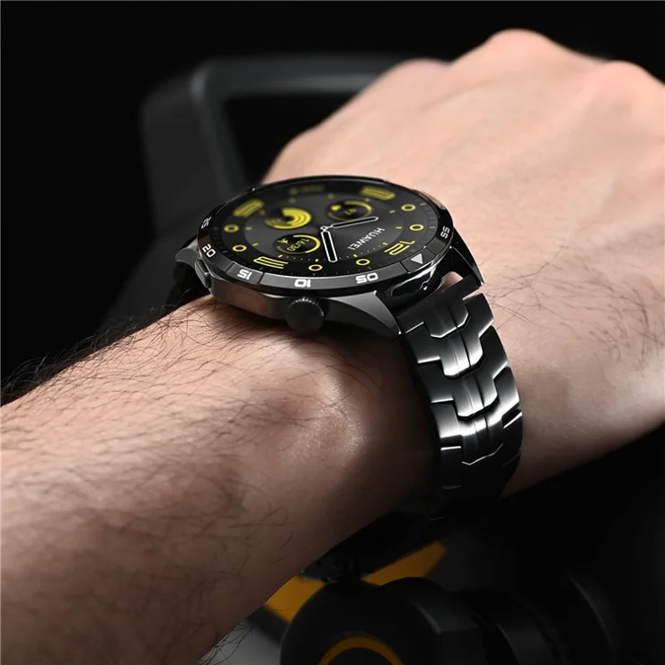 For Huawei Watch GT 4 / GT 3 / GT 2 46mm Replacement Strap 22mm Metal Watch Band - Black