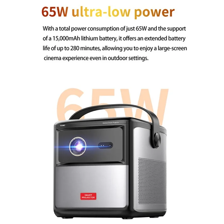 S8 Portable Rechargeable DLP Projector 1080P HD Video WiFi Home Theater Office LED Projector - UK Plug