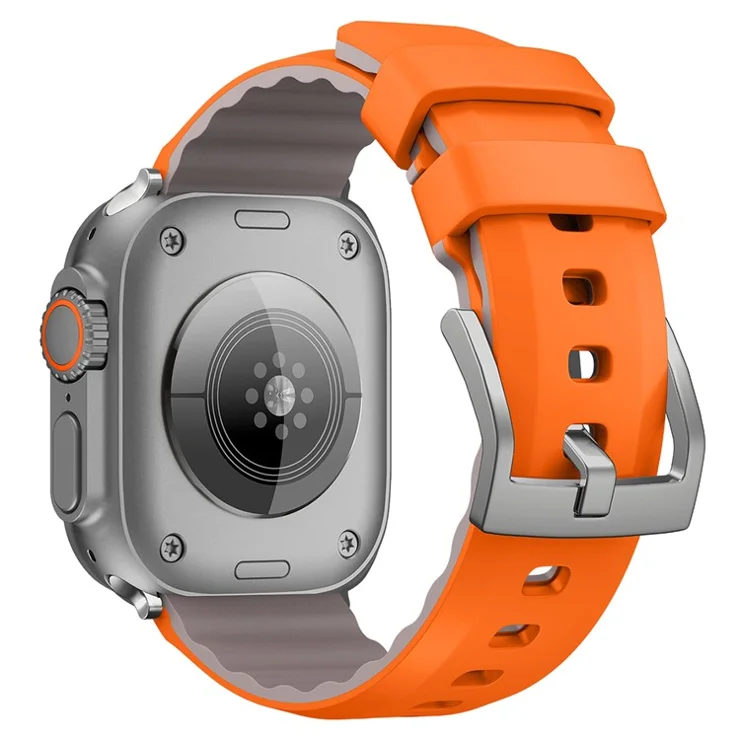 For Apple Watch 10 46mm / Ultra 2 / Ultra 49mm / 9 8 7 45mm / SE (2023) SE (2022) SE 6 5 4 44mm / 3 2 1 42mm Strap Silicone Fitness Tracker Band - Orange