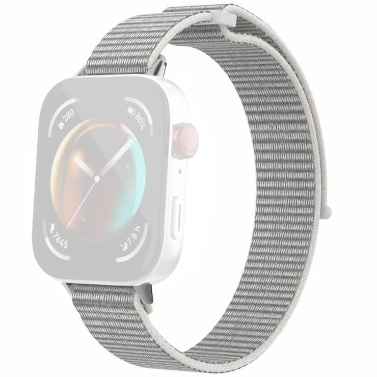 For Huawei Watch Fit 3 Watch Strap Magic Tape Nylon Wrist Band - Seashell