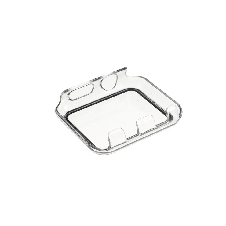 RURIHAI Full Covering TPU + Tempered Glass Screen Protector Case for Apple Watch Series SE / SE (2022) / 6 / 5 / 4 44MM - Transparent
