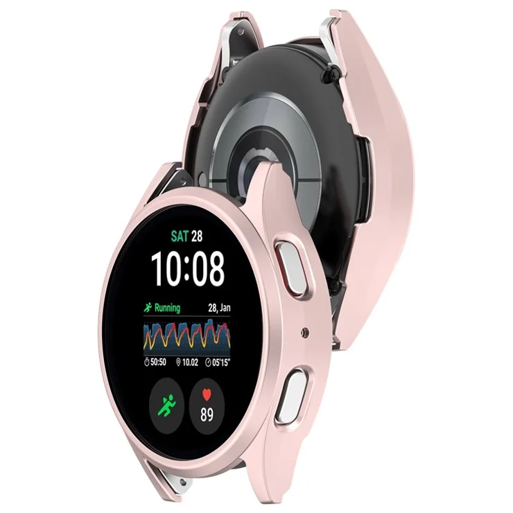 For Samsung Galaxy Watch7 40mm Anti-Drop PC Watch Case Hollow Protective Frame - Pink