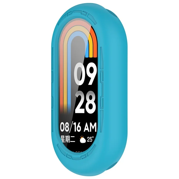 For Xiaomi Smart Band 9 / 9 NFC Silicone Watch Case Anti-Collision Protection Frame - Sky Blue