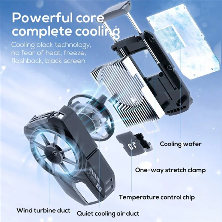 MEMO DLA3 Digital Display Cooling Fan Radiator Semiconductor Phone Cooler for PUBG Gaming