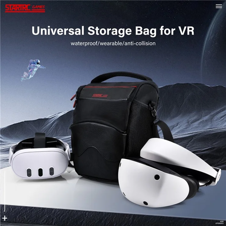 STARTRC GAMES Handheld Game Console Carrying Bag PU Leather Crossbody Travel Bag - Black