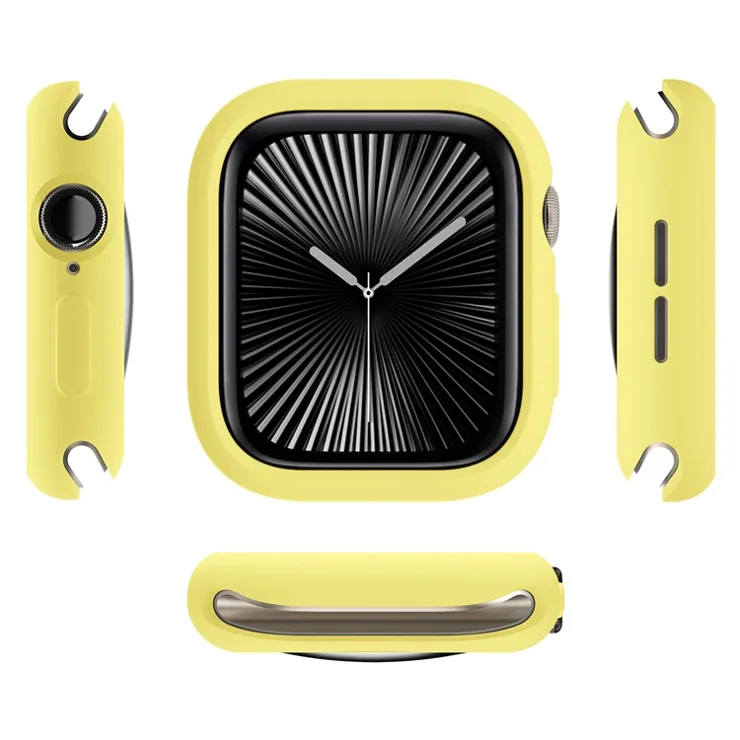 For Apple Watch Series 10 46mm Case Half Wrapped Soft TPU Protective Watch Cover - Yellow