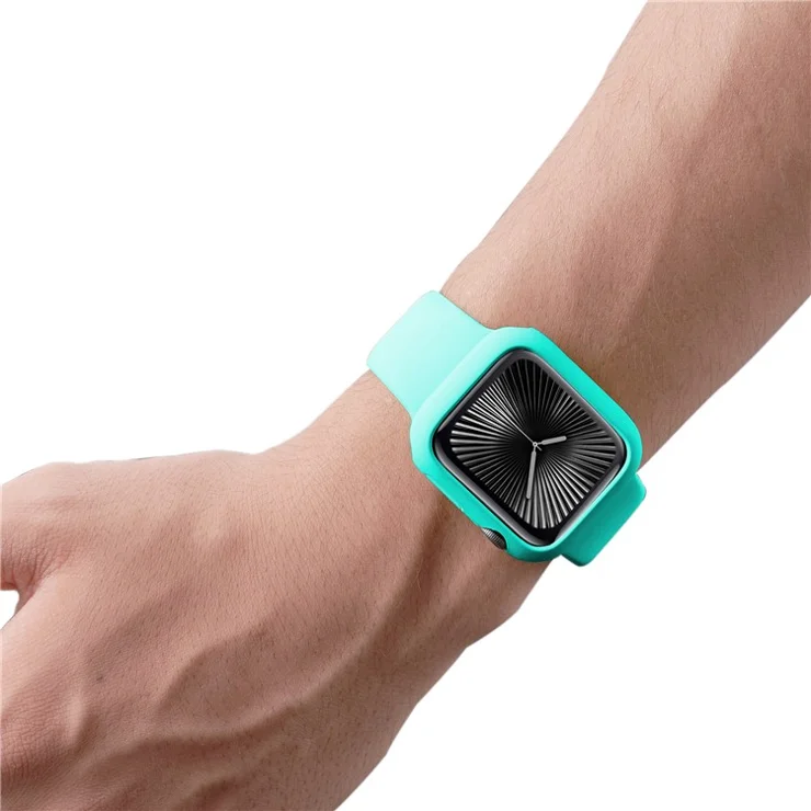 For Apple Watch Series 10 42mm Case Rubberized Hard PC Half Cover Watch Frame - Baby Blue