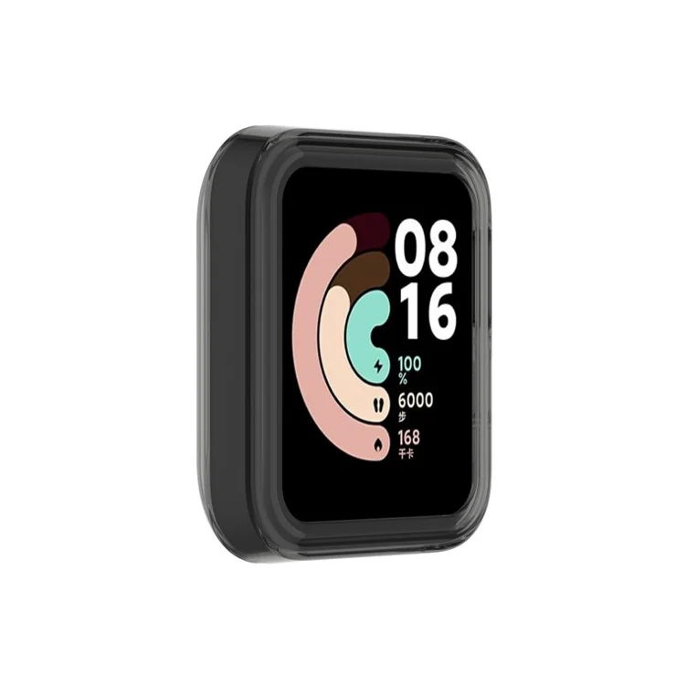 TPU Smart Watch Protective Half Coverage Cover for Xiaomi Mi Watch Lite/Redmi Watch - Transparent Black
