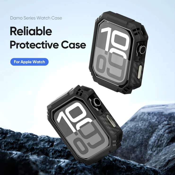 For Apple Watch Series 10 46mm DUX DUCIS Damo Series Watch Case PC+TPU Drop-proof Watch Protective Cover - Black