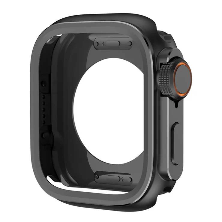For Apple Watch 10 46mm Protective Cover Instant Transformation Ultra Alloy Metal Conversion Case - Black