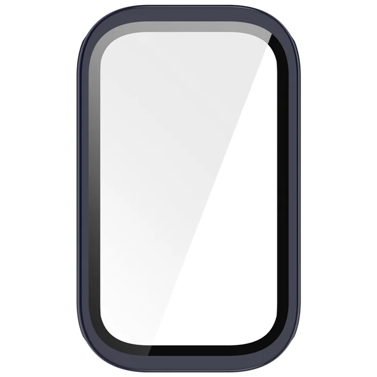 For Xiaomi Smart Band 9 Active / Redmi Band 3 Watch Case PC Cover with Tempered Glass Screen Film - Dark Blue