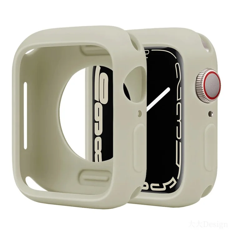 For Apple Watch Series 10 46mm Silicone Protective Case Candy Color Shockproof Watch Cover - Antique White