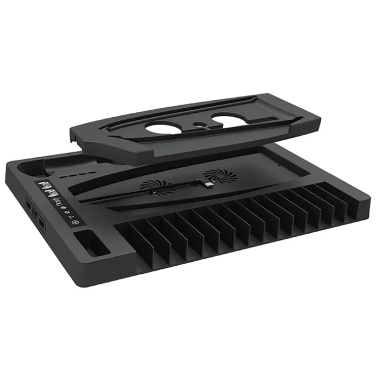 IPLAY HBP-584 For Sony PS5 Slim / Playstation 5 Cooling Stand Dual Controller Charging Base Headset Hanger