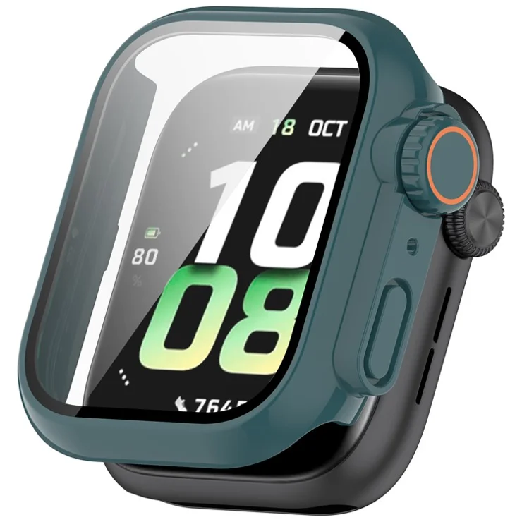 For Honor Watch 5 Case Hard PC All-Around Watch Cover with Tempered Glass Film - Green