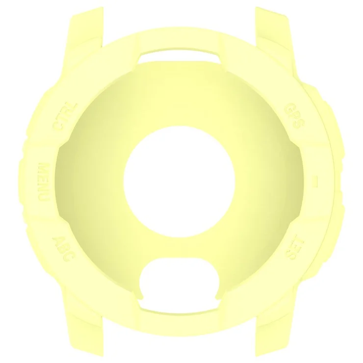 For Garmin Instinct 3 AMOLED 50mm / Instinct 3 Solar 50mm Watch Case Silicone Shockproof Bumper Frame - Yellow