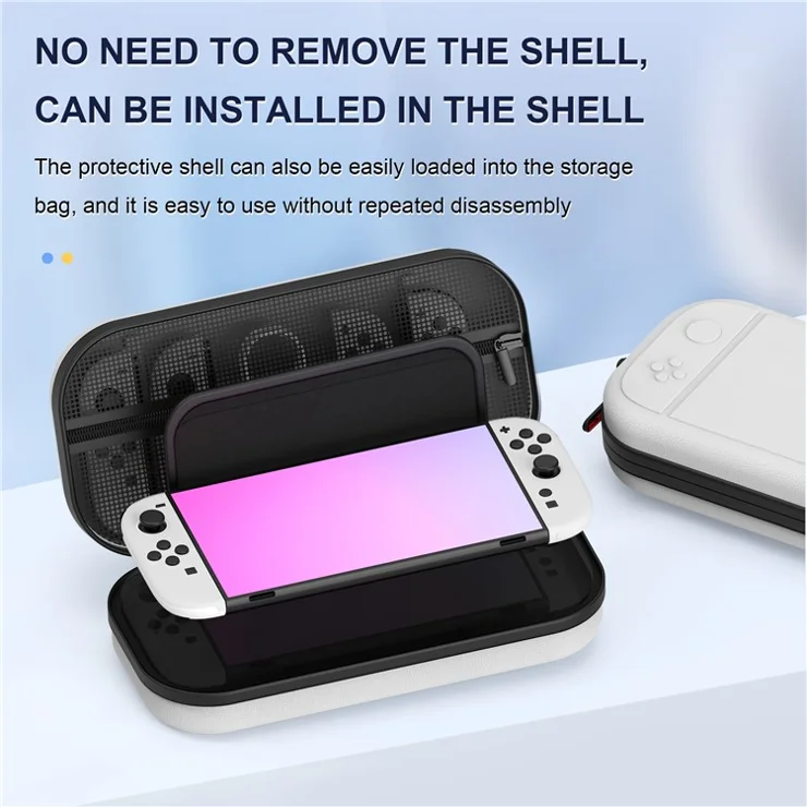STARTRC GAMES Large Size Carrying Case for Nintendo Switch 2 PU Leather Storage Bag Protective Travel Pouch - White
