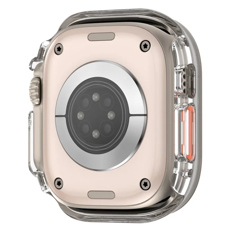For Apple Watch Ultra 2 49mm / Ultra 49mm Hard PC IML Watch Case with Tempered Glass Screen Film - Transparent Titanium
