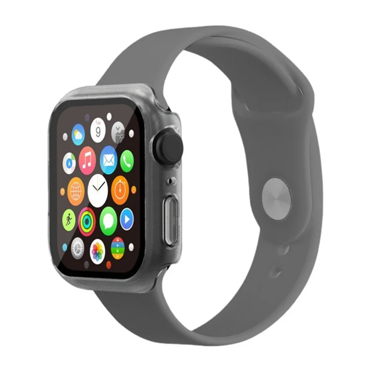 WANLONFENG For Apple Watch Series 9 / 8 / 7 45mm 2-in-1 Hard PC Frame Waterproof Case with Tempered Glass - Matte Transparent