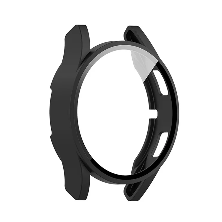 Hard PC Ultra-Thin Scratch-Resistant Bumper Protective Cover with Built in Tempered Glass Screen Protector for Samsung Galaxy Watch4 44mm - Black
