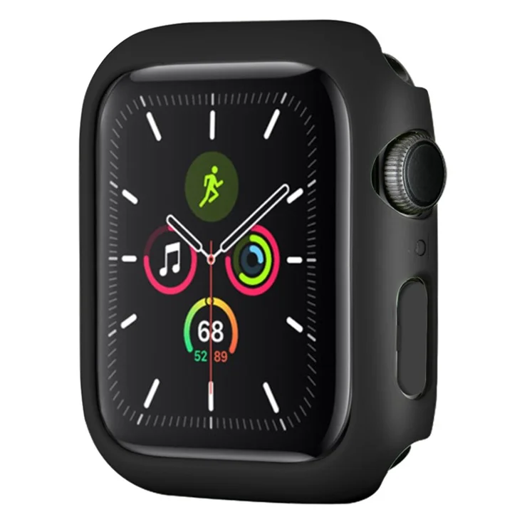 Rubberized Hard PC Watch Case Edge Frame Protective Cover for Apple Watch Series 9 / 8 / 7 45mm - Black