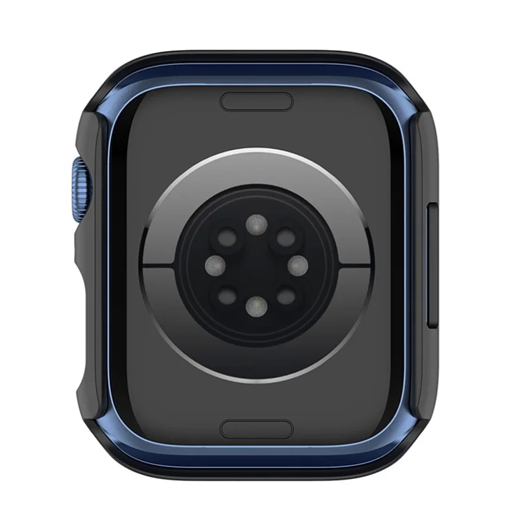For Apple Watch Series 9 / 8 / 7 41mm Drop-proof PC Frame with Tempered Glass Screen Protector Integrated Watch Case - Black
