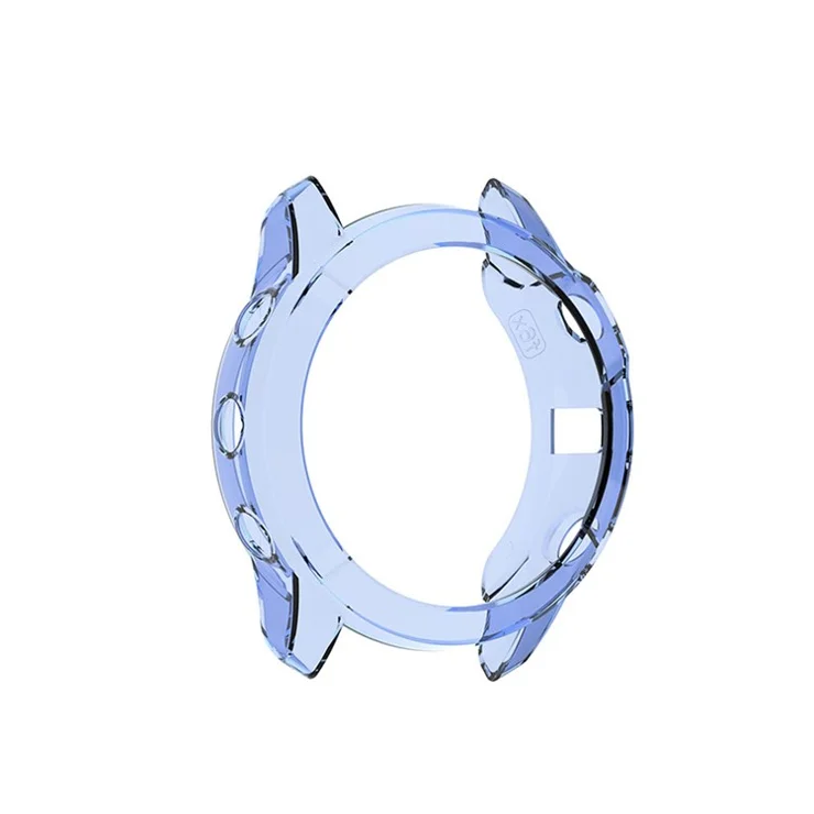 For Garmin Fenix 6X/6X Pro Transparent TPU Anti-aging Anti-drop Smart Watch Protective Frame Case - Blue