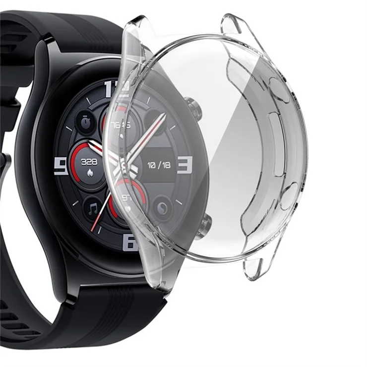 For Honor Watch GS3 Smart Watch TPU Protective Frame Full Coverage Anti-scratch Case - Transparent