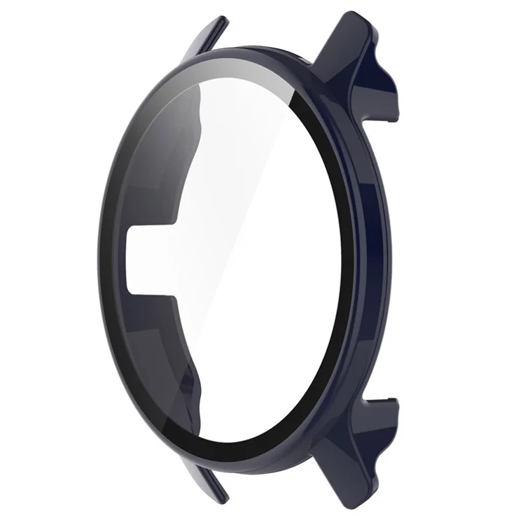 For Garmin Venu 2 Plus Watch Case with Tempered Glass Screen Protector Overall Protective Hard PC Case - Dark Blue