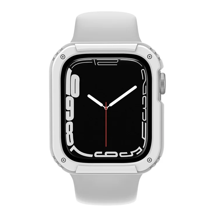 For Apple Watch Series 3 / 2 / 1 38mm Tempered Glass Screen Protector Watch Case PC + TPU Protective Cover - White