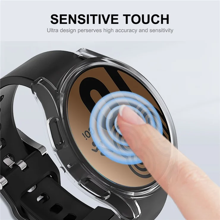 ENKAY HAT PRINCE For Samsung Galaxy Watch5 44mm Overall Protective Case Shockproof TPU Electroplating Watch Cover - Silver