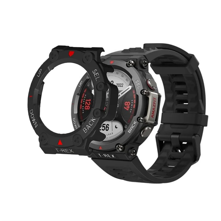 For Huami Amazfit T-Rex 2 Hard PC Smart Watch Case Scratch-resistant Dual Color Protective Cover - Black / Red / White