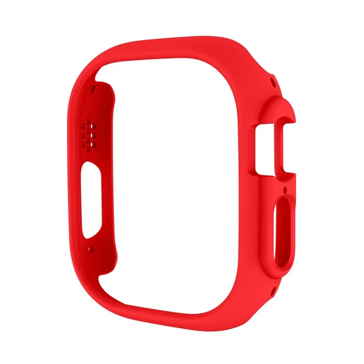 For Apple Watch Ultra 2 49mm / Ultra 49mm Quick Release Watch Case Sports Watch PC Case Half Covering Watch Protector - Red