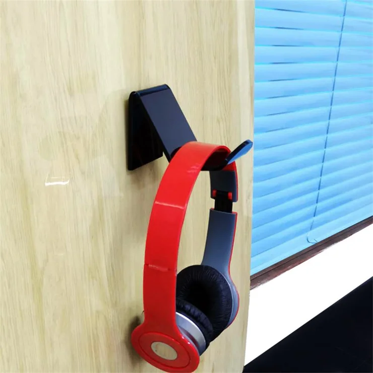RTU66788 1PC Acrylic Game Controller Holder Wall Mounted Strong Adhesive Stand Headphone Hanger - White