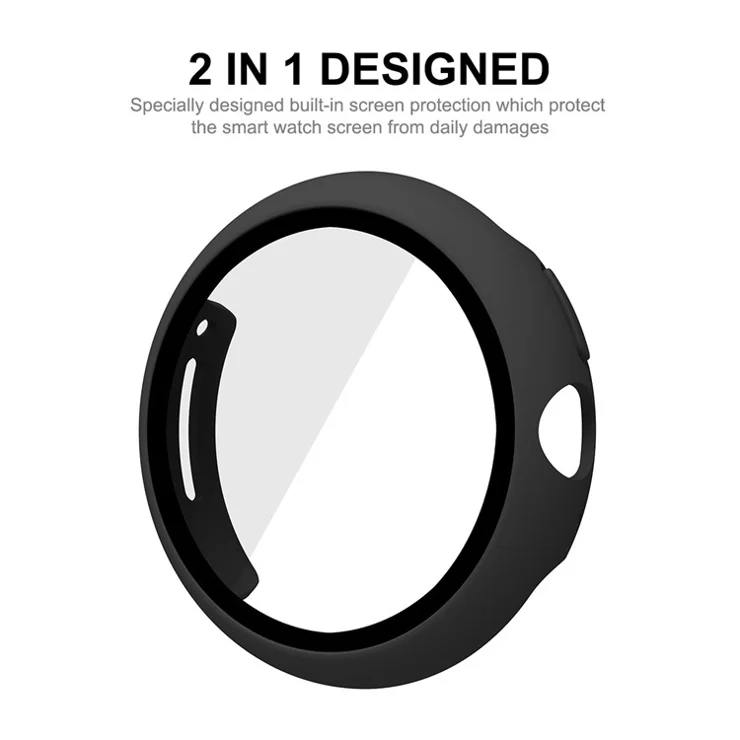ENKAY HAT PRINCE For Google Pixel Watch 2 / Pixel Watch Hard PC Case with Tempered Glass Screen Protector Scratch Resistant Overall Protective Cover - White